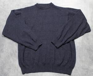 Joseph & Lyman Sweater Mens Medium Blue Wool Crewneck Pullover Made In Italy